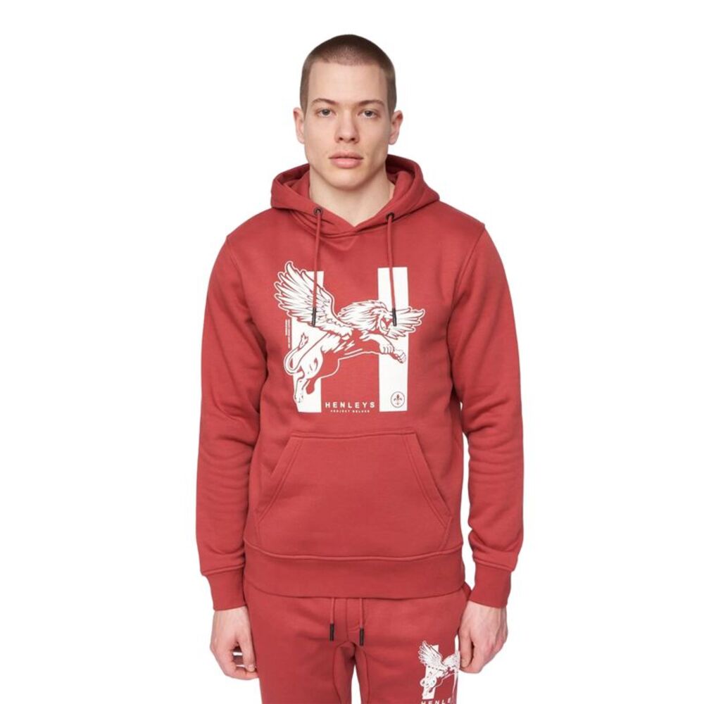 Henleys Mens Curveball Hoodie / Deep Red